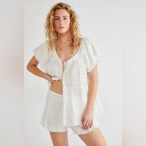 NWOT Free People Jolene Short Set In White sz Large